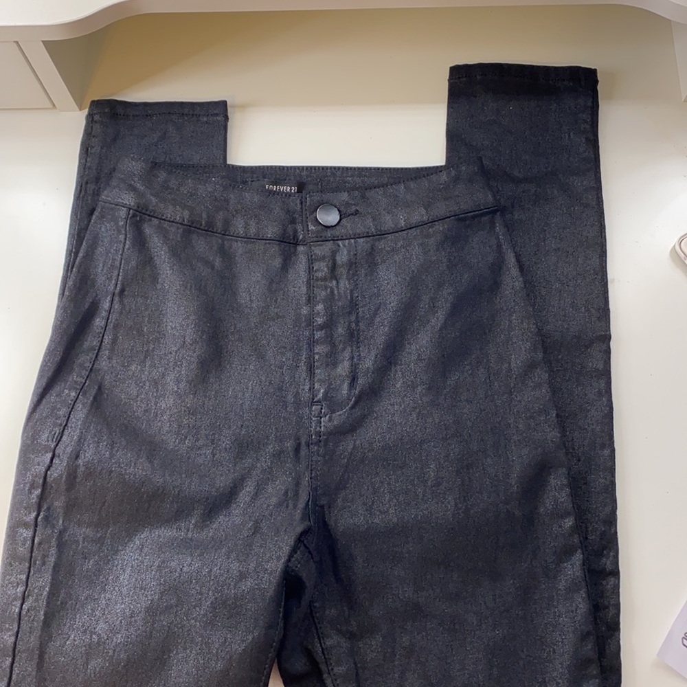 faux leather skinny pants